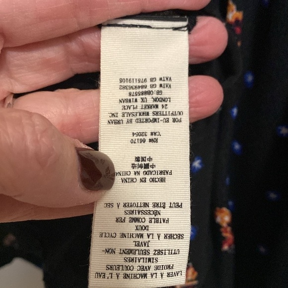 Free People Two Faces Smocked mini Dress Womens S Floral Stars square neck flowy - Picture 13 of 14